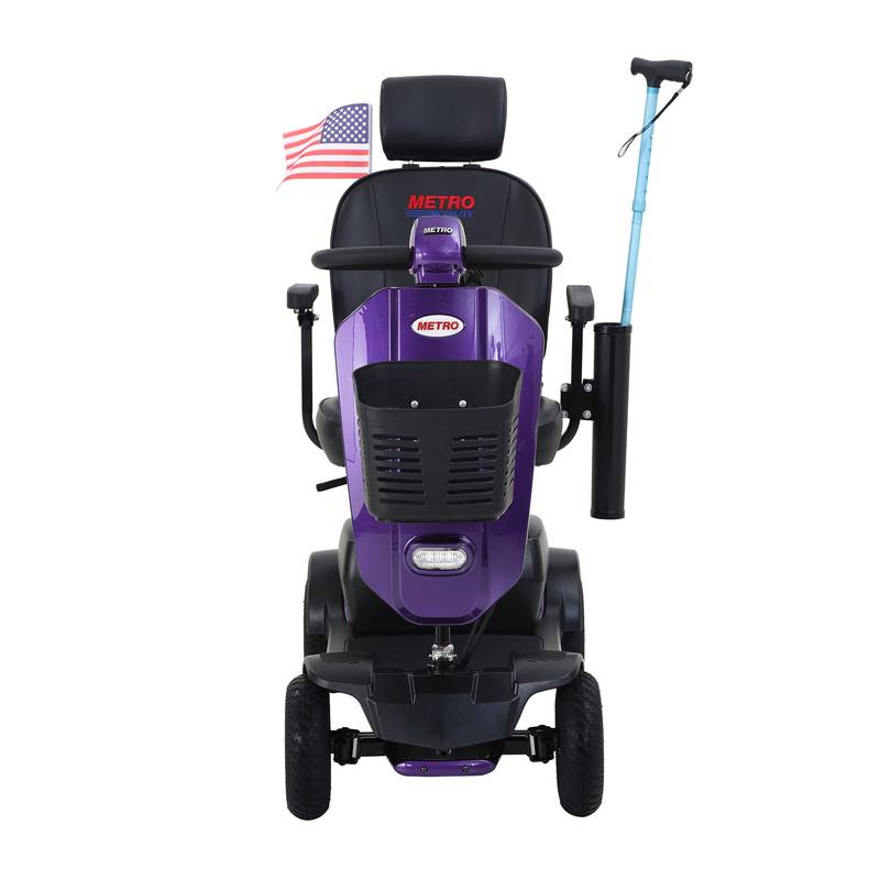 Vibrant Purple Outdoor Scooter with USB Charging & Cup Holders