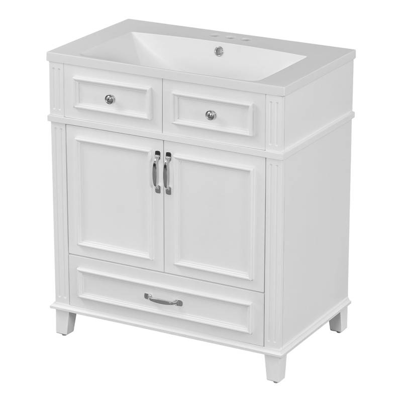Charming Retro Bathroom Vanity with Soft Close Doors