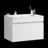 Chic Wall-Mounted Vanity with Soft-Close Cabinets & White Basin
