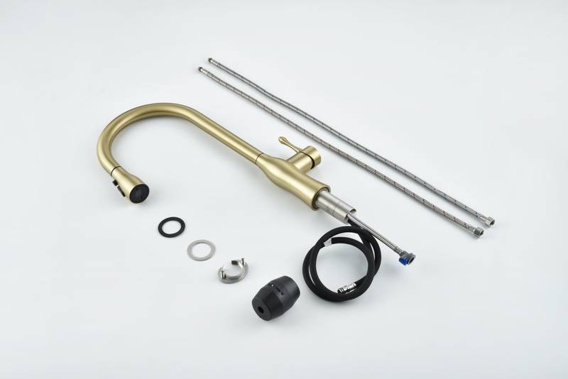 Gold Pull-Down Kitchen Faucet