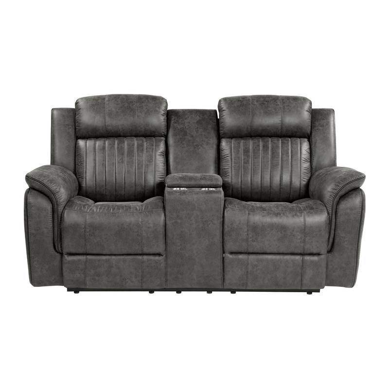 Cozy Comfort Double Reclining Loveseat with Storage & Cupholders