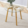 Chic Gold-Base Round Glass Dining Table