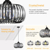 Sleek Black Crystal Chandelier - Dimmable & Color Adjustable Lighting Fixture