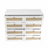 Chic Rattan-Front White Dressers with Gold Accents