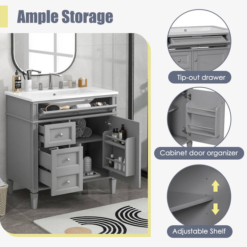 Chic Modern Bathroom Vanity with Stylish Sink and Ample Storage