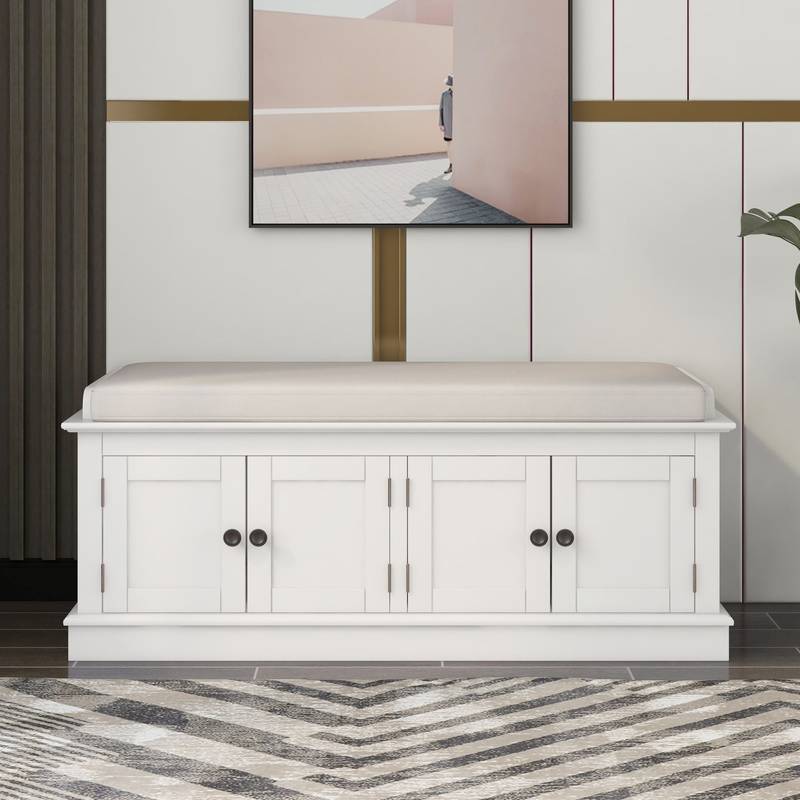 Cozy Shoe Storage Bench with Cushioned Seat