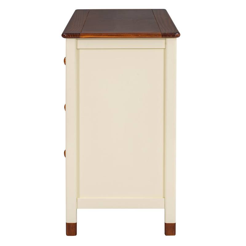 Charming Kids' Storage Dresser in Cream & Walnut