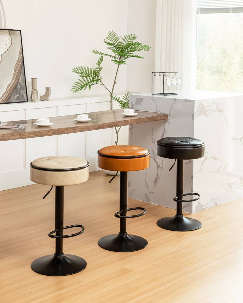 Stylish Swivel Bar Stools - Set of Two