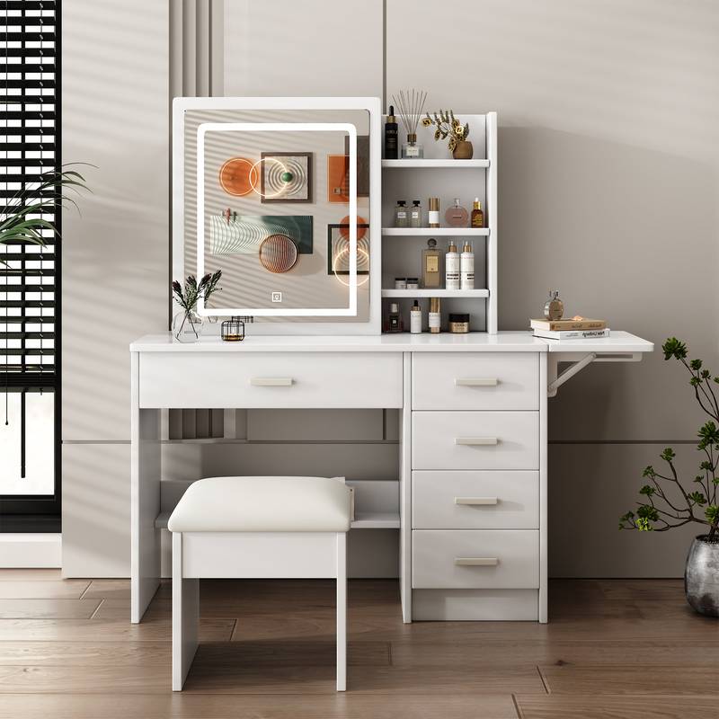 Glamour Glow Vanity Set with Mirror & Lights
