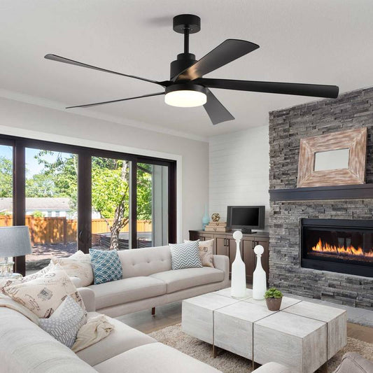 Sleek Black Ceiling Fan with Light and Remote – Modern & Quiet for Any Room