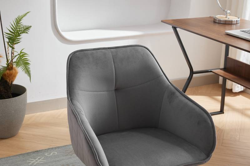 Chic Velvet Rolling Desk Chair