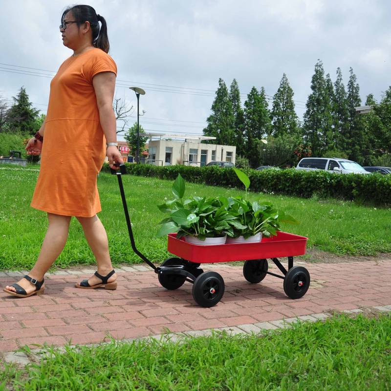 Rugged Red All-Terrain Garden Cart