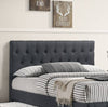 Cozy Charcoal Twin Bed with Trundle and Tufted Headboard