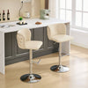 Chic Beige Swivel Bar Stools - Set of Two