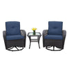 Navy Blue Wicker Rocking Patio Set