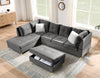 Cozy Corner Velvet Sofa with Storage Ottoman