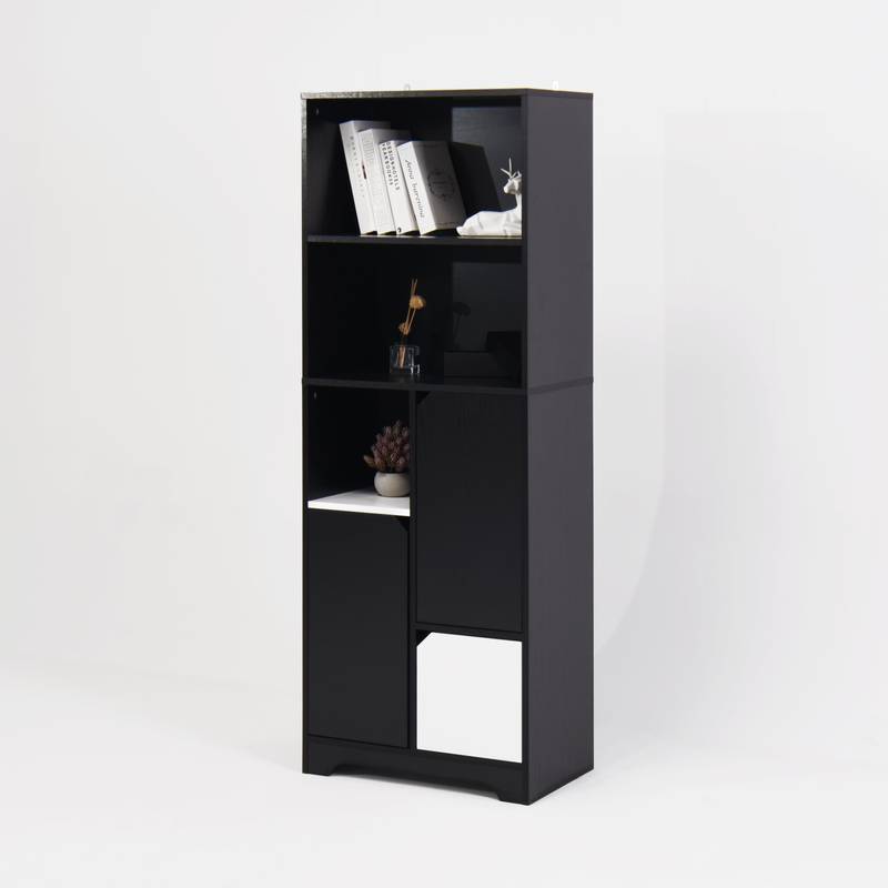 Sleek Storage Bookcase with Doors & Drawer