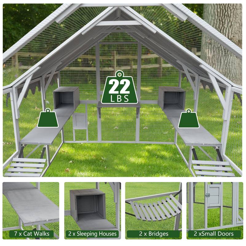 Cozy Outdoor Cat Oasis with Waterproof Roof