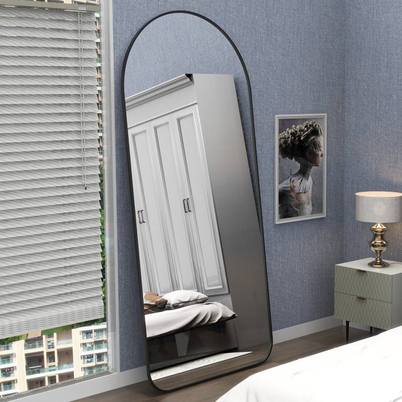 Elegant Black Full-Length Mirror - Stylish Oversized Design for Any Room