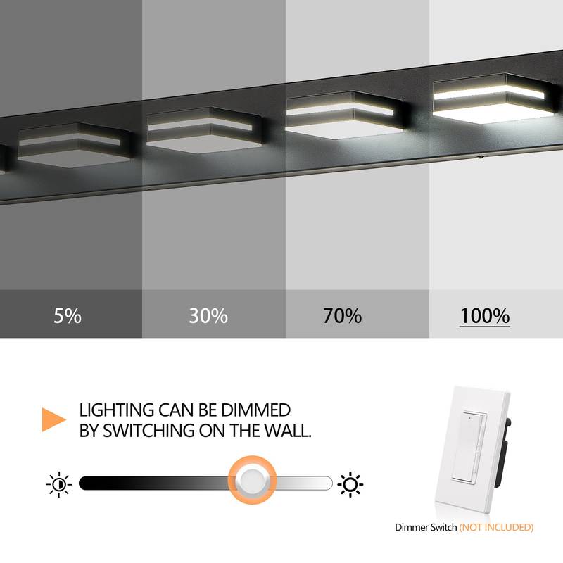 Sleek Black LED Bathroom Vanity Light