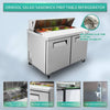 Chill & Prep Pro: Commercial Sandwich and Salad Table with Butcher Block Top