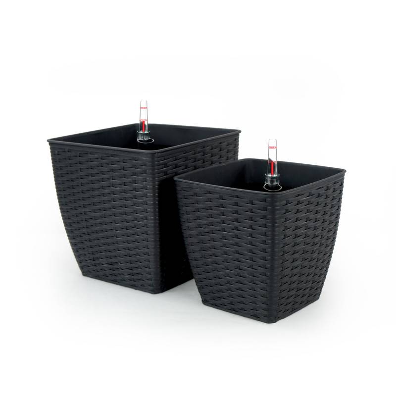 Eco-Woven Self-Watering Planters - Espresso Pair