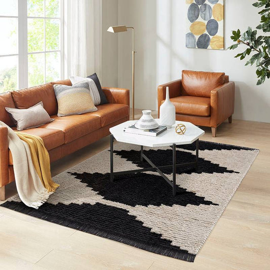 Chic Black & Ivory Area Rug