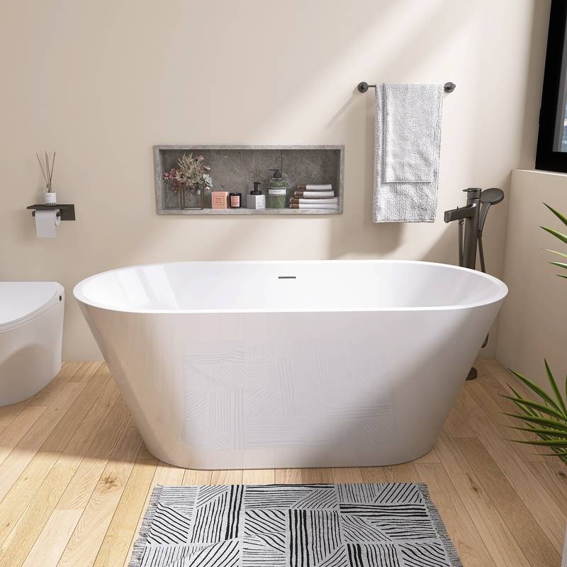 Luxurious Oval Soaking Tub with Modern Features