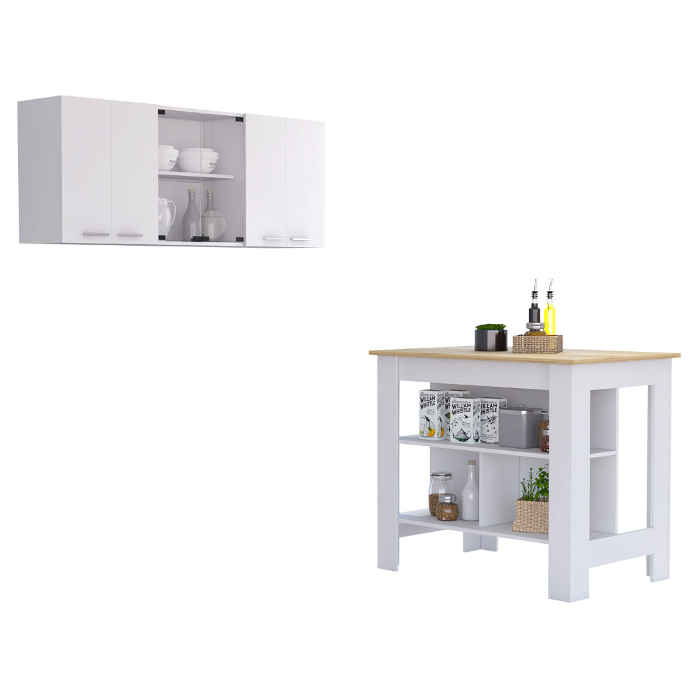 Briargate Kitchen Set, White/Light Oak
