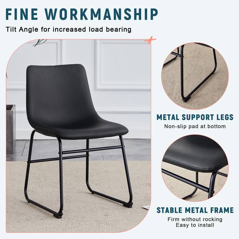 Sleek Black PU Leather Chair