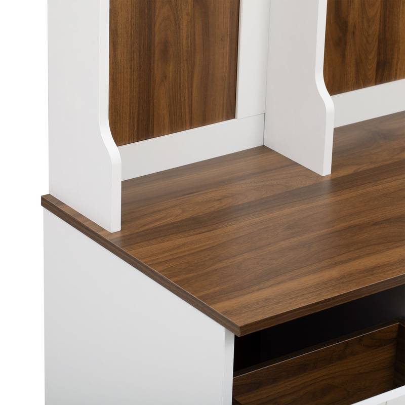 Versatile Entryway Bench with Coat Rack and Storage