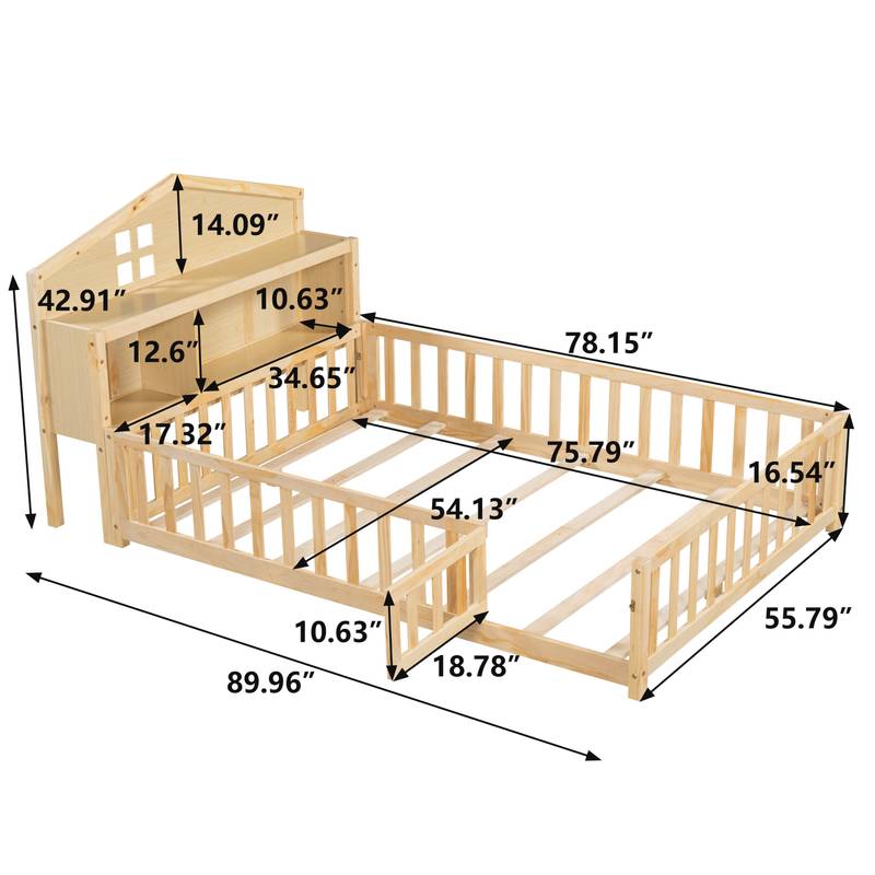 Montessori Headboard Storage Hub