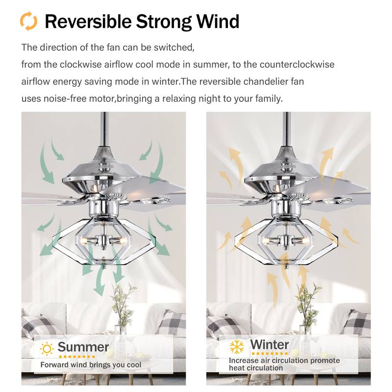 Crystal Breeze Ceiling Fan with Remote