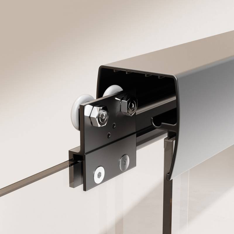 Matte Black Semi-Framed Double Sliding Shower Door