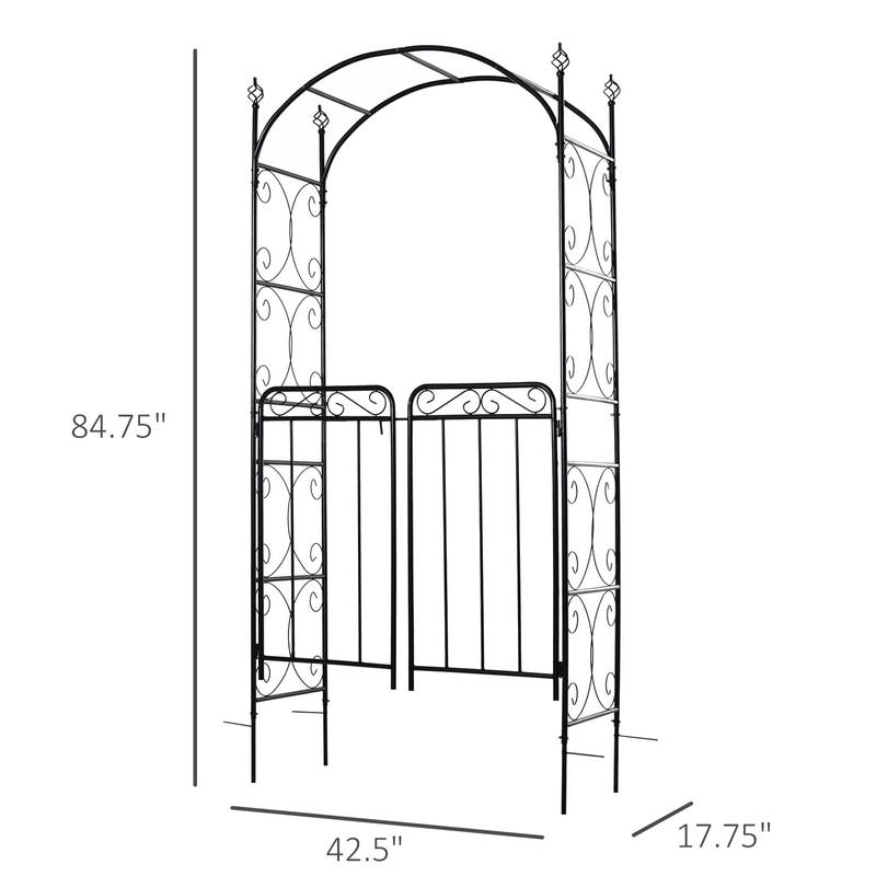 Elegant Garden Arch with Gate - Perfect for Climbing Vines and Weddings