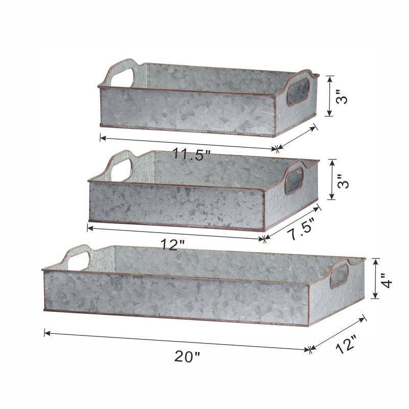 Chic Gray Nesting Trays Set