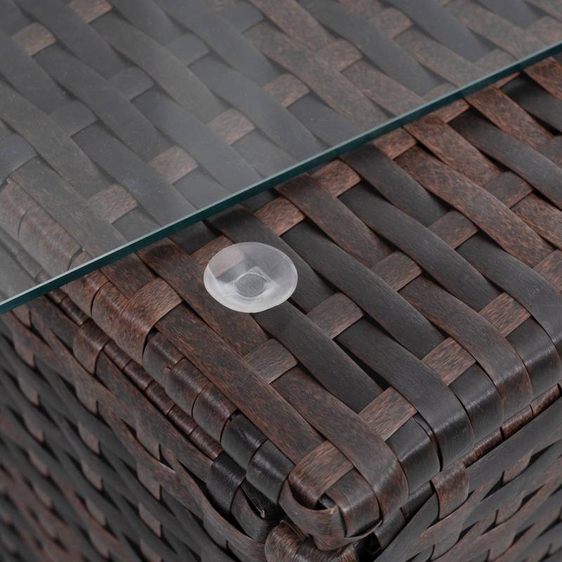 Chic Outdoor Wicker Lounge Set with Glass Table