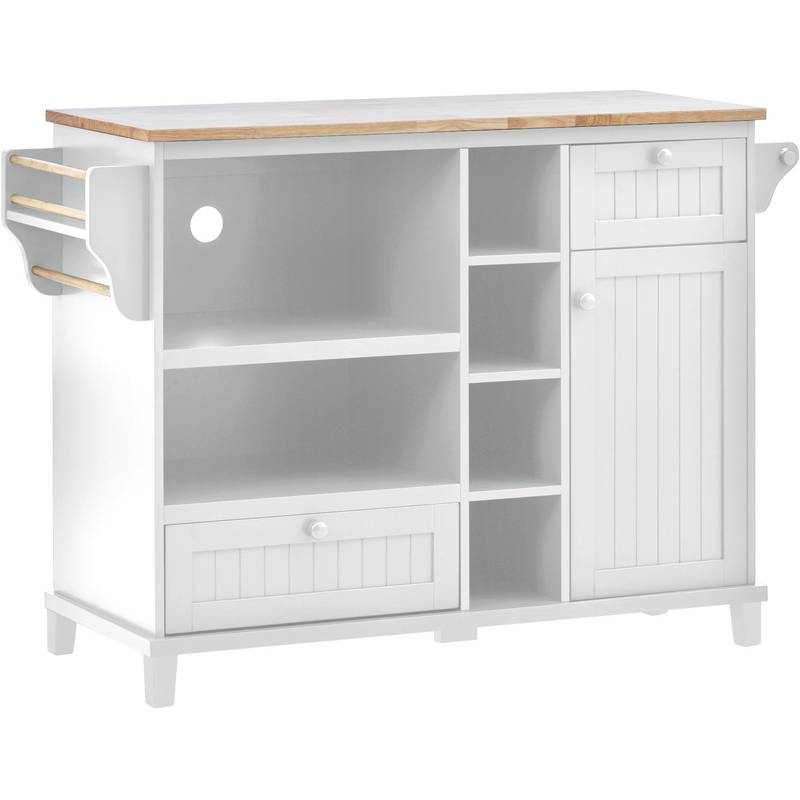 Versatile Kitchen Island Cart with Storage & Locking Wheels
