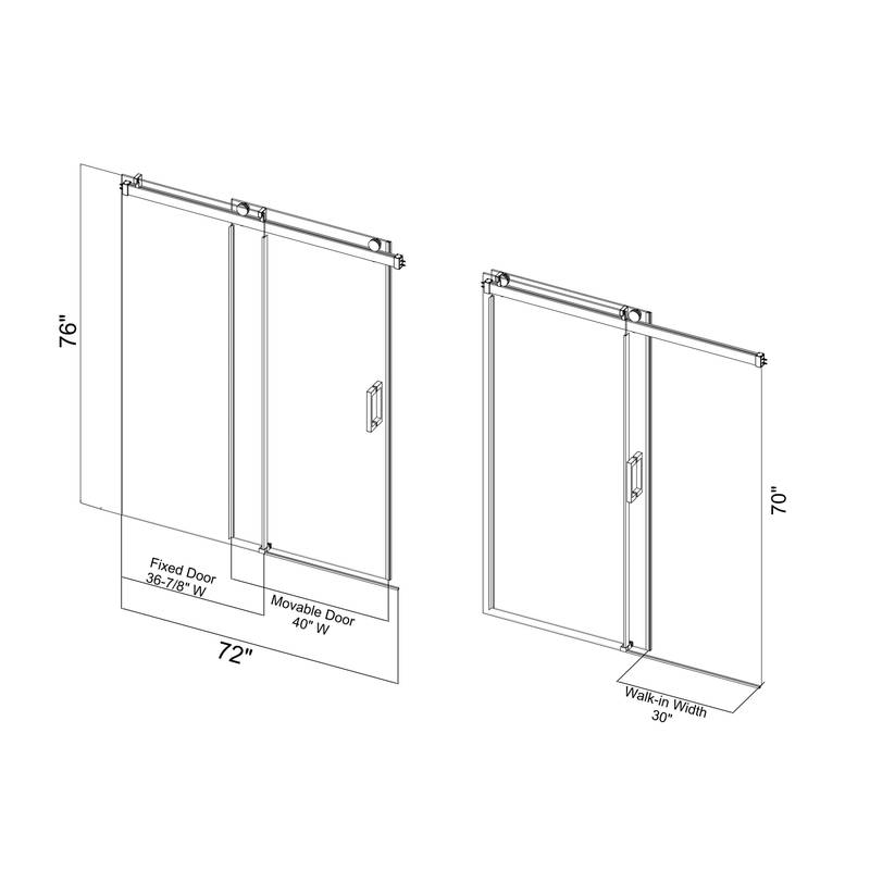 Sleek Matte Black Soft-Close Frameless Shower Door