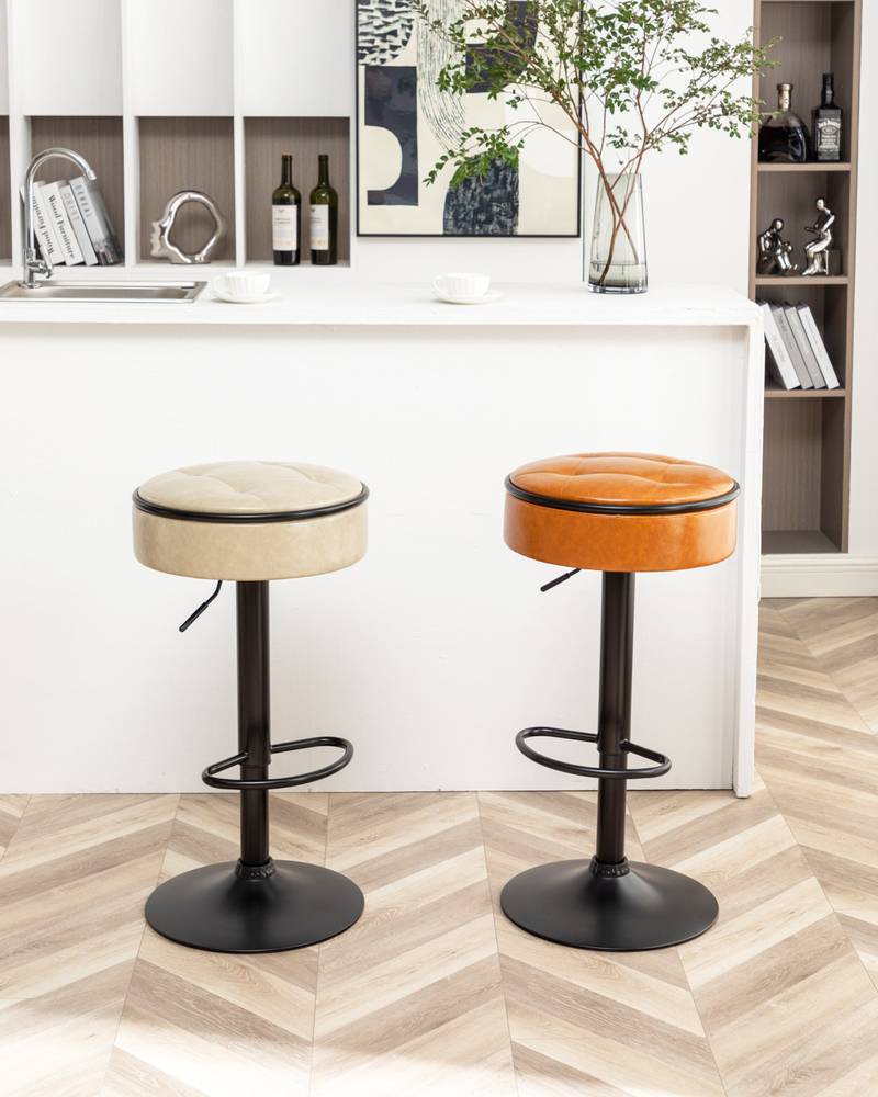 Stylish Swivel Bar Stools - Set of Two
