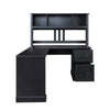 Chic Antiqued Black Home Office Desk with Hutch
