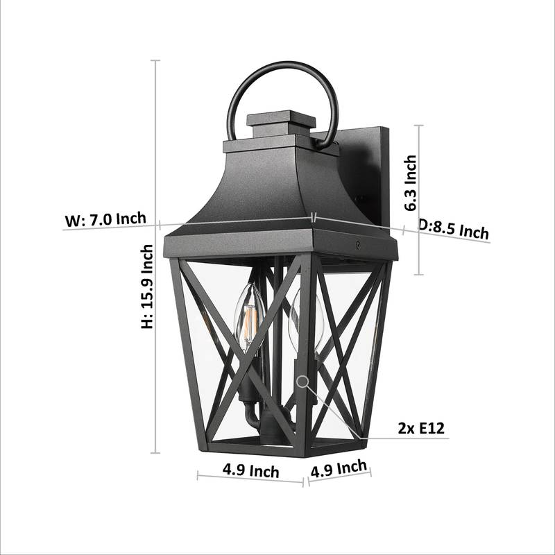 Stylish Waterproof Outdoor Wall Lights - Set of Two
