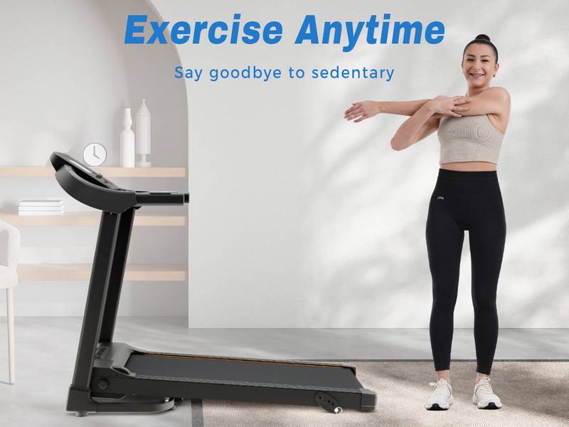 Foldable Fitness Treadmill with Speakers & Adjustable Incline