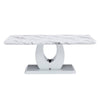Elegant Gray Marble Coffee Table with Silver Accents