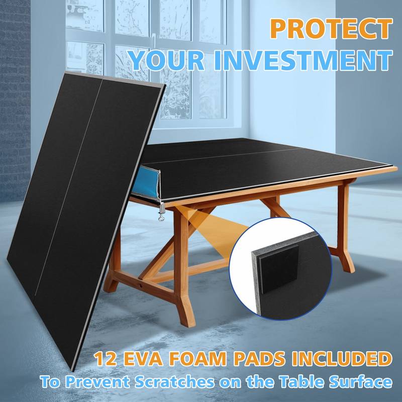 Portable Black Ping Pong Table Top for Indoor Fun