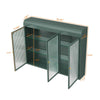 Chic Arched Glass Cabinet in Dark Green