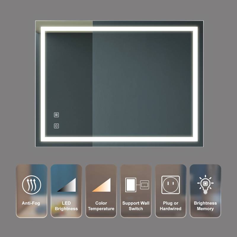 Illuminate Luxe: Dimmable LED Vanity Mirror with Anti-Fog & Versatile Control