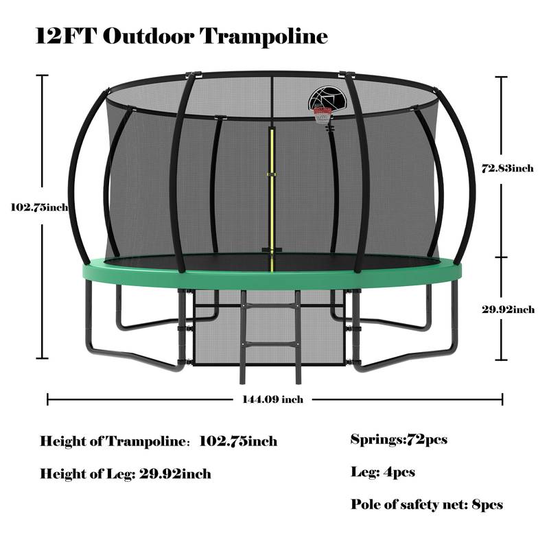 JumpSphere Trampoline for Kids with Safety Net and Ladder