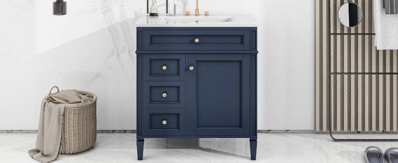 Sleek Bathroom Vanity with Stylish Sink and Ample Storage