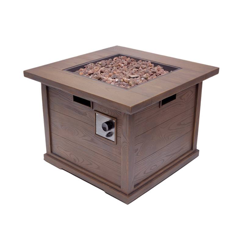 Cozy Brown Square Gas Fire Pit